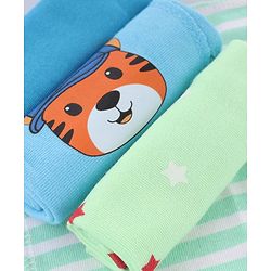 Babyhug Terry Knit Hand & Face Towel With Tiger Print Pack Of 6 L 24 x B 24 cm- Multicolour