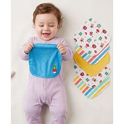 Babyhug Terry Knit Hand & Face Towel Set With Animal Design Pack Of 6 L 24 x B 24 cm - Multicolour
