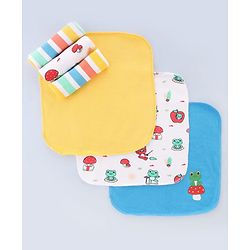 Babyhug Terry Knit Hand & Face Towel Set With Animal Design Pack Of 6 L 24 x B 24 cm - Multicolour