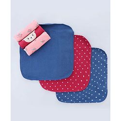 Babyhug Terry Knit Hand & Face Towel With Polka Dot Print Pack Of 6 L 24 x B 24 cm - Multicolour