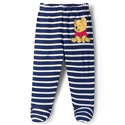 Babyhug Disney Interlock Knit Full Sleeves Onesie & Striped Bootie Legging Set with Winnie Graphic - Red