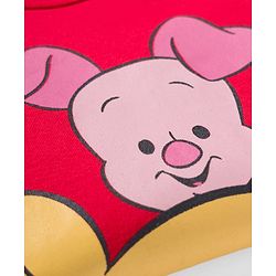 Babyhug Disney Interlock Knit Full Sleeves Onesie & Striped Bootie Legging Set with Winnie Graphic - Red