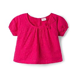 Babyhug Cotton Woven Half Sleeves Top & Mid Thigh Skirt Set - Fuchsia
