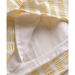 Babyhug Cotton Woven Half Sleeves Co-ords Top & Skirt Set with Stripes & Bow Applique - Yellow