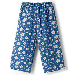 Babyhug Cotton Woven Half Sleeves Top & Lounge Pant Co-ord Set With Floral Print - Blue