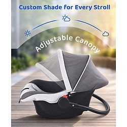 Babyhug Cloud Cradle 3-in-1 Baby Carry Cot  White Grey| Rocker & Baby Seat| Safety Harness| Adjustable Canopy| Lightweight Portable Design| Removable & Washable Cover| 015 Months