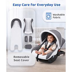 Babyhug Cloud Cradle 3-in-1 Baby Carry Cot  White Grey| Rocker & Baby Seat| Safety Harness| Adjustable Canopy| Lightweight Portable Design| Removable & Washable Cover| 015 Months