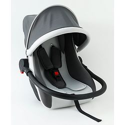 Babyhug Cloud Cradle 3-in-1 Baby Carry Cot  White Grey| Rocker & Baby Seat| Safety Harness| Adjustable Canopy| Lightweight Portable Design| Removable & Washable Cover| 015 Months