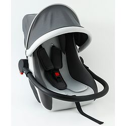 Babyhug Cloud Cradle 3-in-1 Baby Carry Cot  White Grey| Rocker & Baby Seat| Safety Harness| Adjustable Canopy| Lightweight Portable Design| Removable & Washable Cover| 015 Months