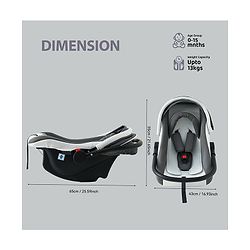 Babyhug Cloud Cradle 3-in-1 Baby Carry Cot  White Grey| Rocker & Baby Seat| Safety Harness| Adjustable Canopy| Lightweight Portable Design| Removable & Washable Cover| 015 Months