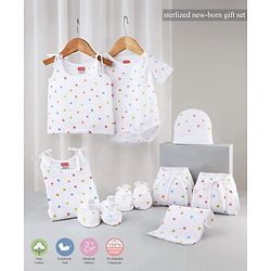 Babyhug 100% Cotton Baby Gift Set Pack of 9 - White