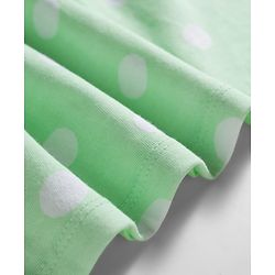 Babyhug Single Jersey Knit Half Sleeves Polka Dots Printed Frock with Bow Applique - Sea Green