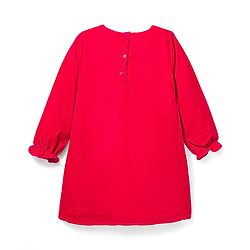 Babyhug Cotton Woven Full Sleeves Solid Color Frock with Headband & Bow Applique - Red