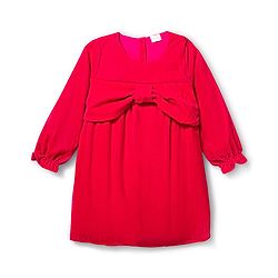 Babyhug Cotton Woven Full Sleeves Solid Color Frock with Headband & Bow Applique - Red