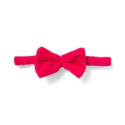 Babyhug Cotton Woven Full Sleeves Solid Color Frock with Headband & Bow Applique - Red