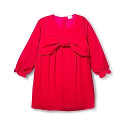 Babyhug Cotton Woven Full Sleeves Solid Color Frock with Headband & Bow Applique - Red