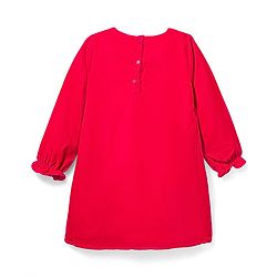 Babyhug Cotton Woven Full Sleeves Solid Color Frock with Headband & Bow Applique - Red