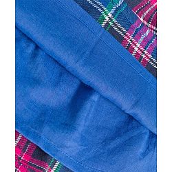 Babyhug Cotton Woven Full Sleeves Checks Frock With Bow Applique & Leggings - Blue