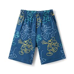 Babyhug Disney Single Jersey Knit Half Sleeves T-Shirt & Shorts Night Suit With Mickey Mouse Graphics - Navy Blue