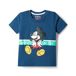 Babyhug Disney Single Jersey Knit Half Sleeves T-Shirt & Shorts Night Suit With Mickey Mouse Graphics - Navy Blue