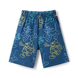Babyhug Disney Single Jersey Knit Half Sleeves T-Shirt & Shorts Night Suit With Mickey Mouse Graphics - Navy Blue