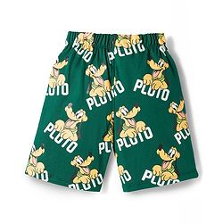 Babyhug Disney Single Jersey Knit Half Sleeves T-Shirt & Shorts Night Suit With Pluto Graphics - Green