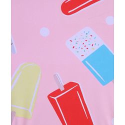 Babyhug Sleeveless Ice Cream Printed V Cut Swimsuit - Pink