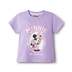 Babyhug Disney Single Jersey Knit Half Sleeves T-Shirt & Shorts Night Suit With Minnie Mouse Graphics - Lavender