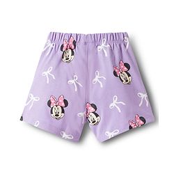 Babyhug Disney Single Jersey Knit Half Sleeves T-Shirt & Shorts Night Suit With Minnie Mouse Graphics - Lavender