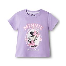 Babyhug Disney Single Jersey Knit Half Sleeves T-Shirt & Shorts Night Suit With Minnie Mouse Graphics - Lavender
