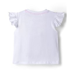 Babyhug Disney Single Jersey Knit Half Frill Sleeves T-Shirt & Pant Set with Minnie Mouse Graphic - Red & White