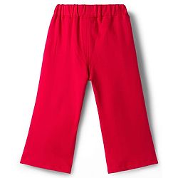 Babyhug Disney Single Jersey Knit Half Frill Sleeves T-Shirt & Pant Set with Minnie Mouse Graphic - Red & White