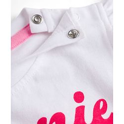 Babyhug Disney Single Jersey Knit Half Frill Sleeves T-Shirt & Pant Set with Minnie Mouse Graphic - Red & White