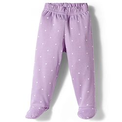 Babyhug Cotton Interlock Knit Bootie Leggings with Polka Dot Floral & Fox Print Pack of 3 - Purple Lilac & Pink