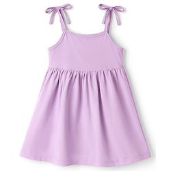 Babyhug Cotton Knit Frocks with Bloomer/Shorts with Ruffled Neck Lilac 0-0 Months