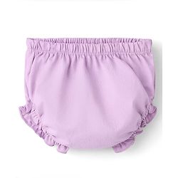 Babyhug Cotton Knit Frocks with Bloomer/Shorts with Ruffled Neck Lilac 0-0 Months