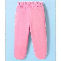 Babyhug Cotton Interlock Knit Bootie Leggings with Floral & Rabbit Print Pack of 3 - Purple White & Pink