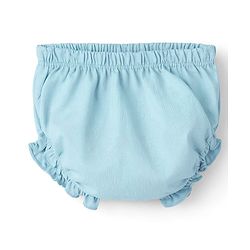 Babyhug Cotton Knit Frocks with Bloomers/Shorts Ruffled Neck Blue 0-3 Months