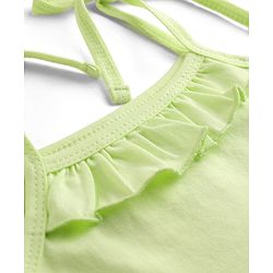 Babyhug Single Jersey Knit Sleeveless Tie-Knot Frock & Bloomer - Green