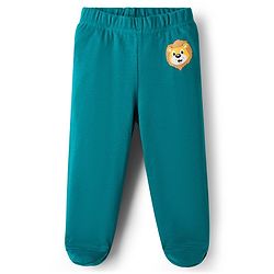 Babyhug Interlock Cotton Knit Full Length Jungle Theme Printed Bootie Leggings Pack Of 3 - Multicolour
