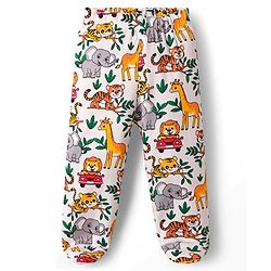 Babyhug Interlock Cotton Knit Full Length Jungle Theme Printed Bootie Leggings Pack Of 3 - Multicolour