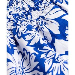 Babyhug Cotton Knit Half Sleeves Top With Floral Print - Blue