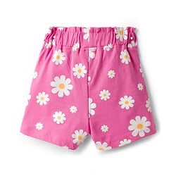 Babyhug Disney Single Jersey Knit Half Sleeves T-Shirt & Shorts Night Suit With Minnie Mouse Print - Pink