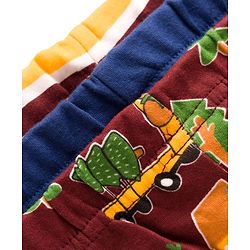 Babyhug Interlock Cotton Knit Bootie Leggings With Stripes & Animal Print Pack Of 3 - Multicolour