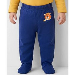 Babyhug Interlock Cotton Knit Bootie Leggings With Stripes & Animal Print Pack Of 3 - Multicolour