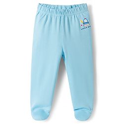 Babyhug Interlock Knit Footed Vehicle Printed Bootie Leggings Pack of 3 - Blue Navy & White