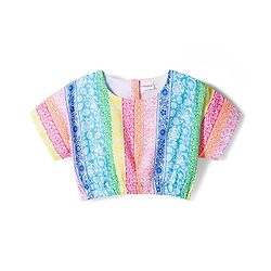 Babyhug Cotton Woven Half Sleeves Top & Lounge Pant Co-ord Set With Floral Print - Multicolor