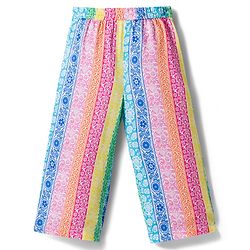 Babyhug Cotton Woven Half Sleeves Top & Lounge Pant Co-ord Set With Floral Print - Multicolor