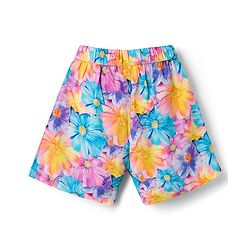 Babyhug Cotton Woven Half Sleeves Floral Printed Top & Skirts Set With Headband - Multicolour