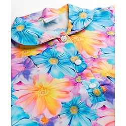 Babyhug Cotton Woven Half Sleeves Floral Printed Top & Skirts Set With Headband - Multicolour